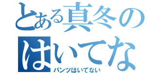 とある真冬のはいてない（パンツはいてない）