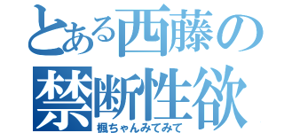 とある西藤の禁断性欲（楓ちゃんみてみて）