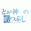 とある神の暇つぶし（フリータイム）