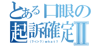 とある口眼の起訴確定Ⅱ（（？＜＞？）ｗｈａｔ？）