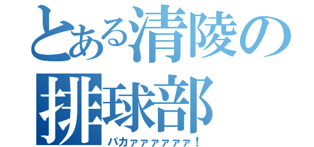 とある清陵の排球部（バカァァァァァァ！）