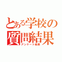 とある学校の質問結果！（アンケート結果）