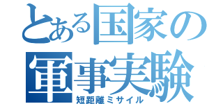 とある国家の軍事実験（短距離ミサイル）