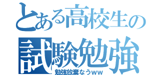 とある高校生の試験勉強（勉強放棄なうｗｗ）