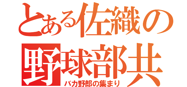 とある佐織の野球部共（バカ野郎の集まり）