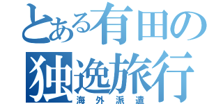 とある有田の独逸旅行（海外派遣）