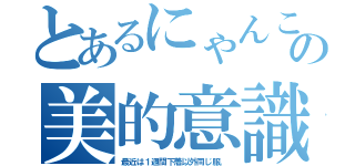 とあるにゃんこの美的意識（最近は１週間下着以外同じ服。）