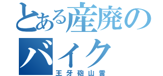 とある産廃のバイク（王牙砲山雷）