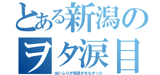 とある新潟のヲタ涙目（はいふりが放送されなかった）