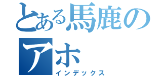 とある馬鹿のアホ（インデックス）