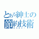 とある紳士の節約技術（エコロジー）