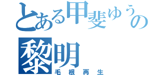 とある甲斐ゆうがの黎明（毛根再生）