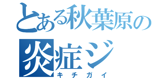 とある秋葉原の炎症ジ（キチガイ）