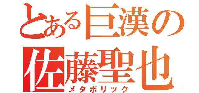 とある巨漢の佐藤聖也（メタボリック）