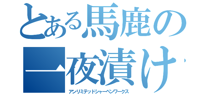 とある馬鹿の一夜漬け（アンリミテッドシャーペンワークス）