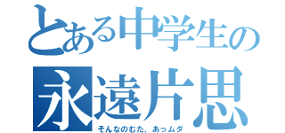 とある中学生の永遠片思（そんなのむた、あっムダ）