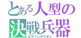 とある人型の決戦兵器（エヴァンゲリオン）