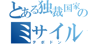 とある独裁国家のミサイル（テポドン）