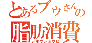 とあるブウさんの脂肪消費（シボウショウヒ）