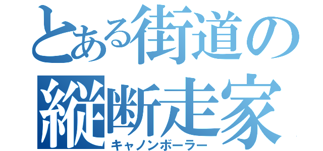 とある街道の縦断走家（キャノンボーラー）