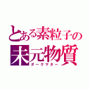 とある素粒子の未元物質（ダークマター）