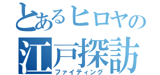 とあるヒロヤの江戸探訪（ファイティング）