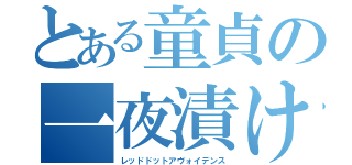 とある童貞の一夜漬け（レッドドットアヴォイデンス）