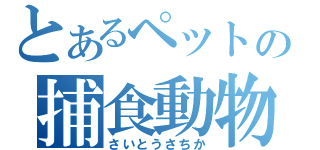 とあるペットの捕食動物（さいとうさちか）