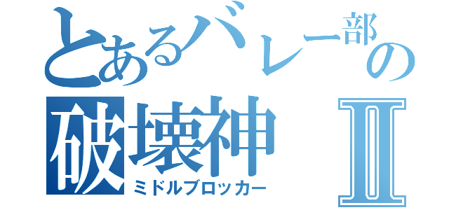 とあるバレー部の破壊神Ⅱ（ミドルブロッカー）