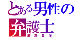 とある男性の弁護士（唐澤貴洋）