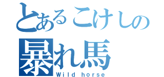 とあるこけしの暴れ馬（Ｗｉｌｄ ｈｏｒｓｅ）