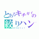 とあるキチガイの絞りハン（のりにくっ！）