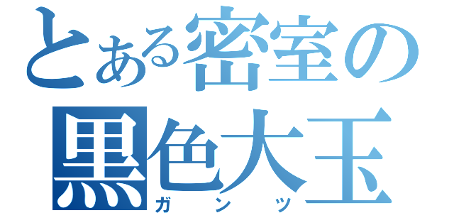 とある密室の黒色大玉（ガンツ）