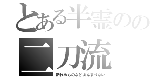 とある半霊のの二刀流（斬れぬものなどあんまりない）