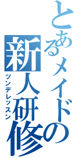 とあるメイドの新人研修（ツンデレッスン）