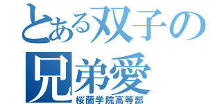 とある双子の兄弟愛（桜蘭学院高等部）