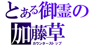 とある御霊の加藤草（カウンターストップ）