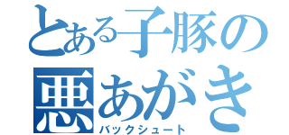 とある子豚の悪あがき（バックシュート）