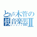 とある木管の低音楽器Ⅱ（ファゴット）