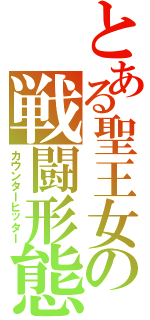 とある聖王女の戦闘形態（カウンターヒッター）