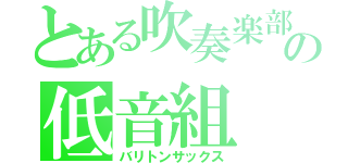 とある吹奏楽部の低音組（バリトンサックス）