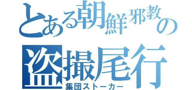 とある朝鮮邪教の盗撮尾行（集団ストーカー）