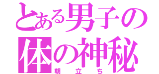 とある男子の体の神秘（朝立ち）