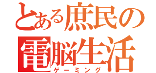 とある庶民の電脳生活（ゲーミング）