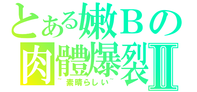 とある嫩Ｂの肉體爆裂Ⅱ（~素晴らしい~）