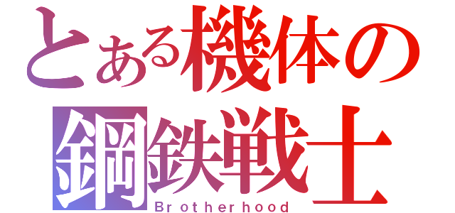 とある機体の鋼鉄戦士（Ｂｒｏｔｈｅｒｈｏｏｄ）