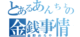 とあるあんちょんの金銭事情（金貯めろや）