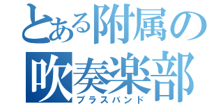 とある附属の吹奏楽部（ブラスバンド）