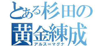 とある杉田の黄金練成（アルス＝マグナ）