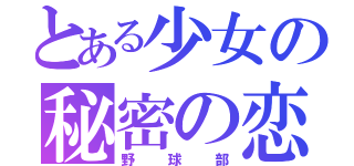 とある少女の秘密の恋（野球部）